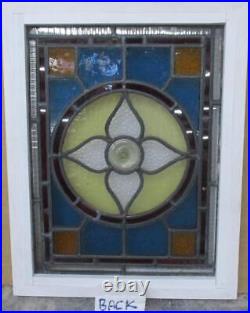 OLD ENGLISH LEADED STAINED GLASS WINDOW Pretty Victorian 14.75 x 19