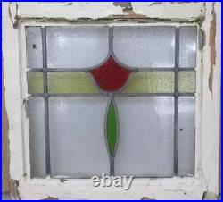 OLD ENGLISH LEADED STAINED GLASS WINDOW Simple Floral 18.75 x 18