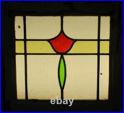 OLD ENGLISH LEADED STAINED GLASS WINDOW Simple Floral 18.75 x 18