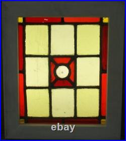 OLD ENGLISH LEADED STAINED GLASS WINDOW Simple Geometric 11.75 x 13.75