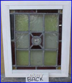 OLD ENGLISH LEADED STAINED GLASS WINDOW Simple Geometric 11.75 x 13.75