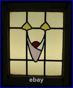 OLD ENGLISH LEADED STAINED GLASS WINDOW Simple Geometric 15.25 x 18.5