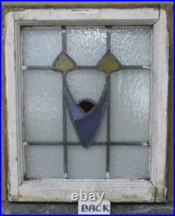 OLD ENGLISH LEADED STAINED GLASS WINDOW Simple Geometric 15.25 x 18.5