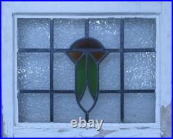 OLD ENGLISH LEADED STAINED GLASS WINDOW Simple Geometric 20.25 x 16.5
