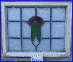 OLD ENGLISH LEADED STAINED GLASS WINDOW Simple Geometric 20.25 x 16.5