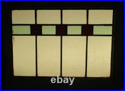 OLD ENGLISH LEADED STAINED GLASS WINDOW Simple Geometric 22 x 17.25