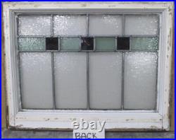 OLD ENGLISH LEADED STAINED GLASS WINDOW Simple Geometric 22 x 17.25