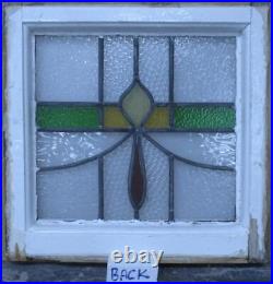 OLD ENGLISH LEADED STAINED GLASS WINDOW Simple Swoop 17.5 x 17.5