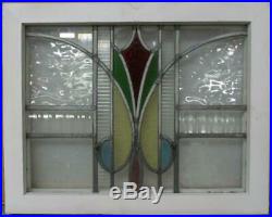 OLD ENGLISH LEADED STAINED GLASS WINDOW Stunning Abstract Design 18.5 x 14.75