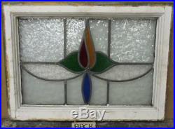 OLD ENGLISH LEADED STAINED GLASS WINDOW Stunning Floral Design 23 x 16.75