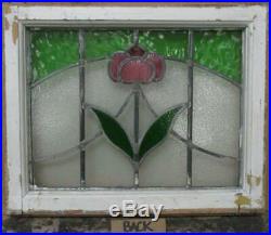 OLD ENGLISH LEADED STAINED GLASS WINDOW Stunning Floral Sweep 20.5 x 17