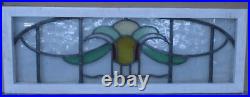 OLD ENGLISH LEADED STAINED GLASS WINDOW TRANSOM ABSTRACT 37 3/4 x 13 1/2