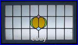 OLD ENGLISH LEADED STAINED GLASS WINDOW TRANSOM ABSTRACT 38 3/4 x 21 3/4