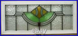 OLD ENGLISH LEADED STAINED GLASS WINDOW TRANSOM Abstract Design 33.25 15.25