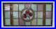 OLD_ENGLISH_LEADED_STAINED_GLASS_WINDOW_TRANSOM_Cute_Floral_34_5_x_18_01_hhcy