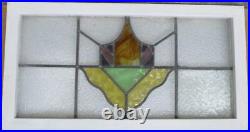 OLD ENGLISH LEADED STAINED GLASS WINDOW TRANSOM Cute Geometric 29.25 x 15.75