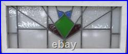 OLD ENGLISH LEADED STAINED GLASS WINDOW TRANSOM Cute Geometric 33 x 14.25