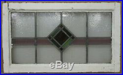 OLD ENGLISH LEADED STAINED GLASS WINDOW TRANSOM Diamond Design 28 x 16.75