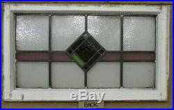 OLD ENGLISH LEADED STAINED GLASS WINDOW TRANSOM Diamond Design 28 x 16.75
