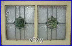 OLD ENGLISH LEADED STAINED GLASS WINDOW TRANSOM Double Diamond 28.75 x 18.25