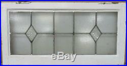 OLD ENGLISH LEADED STAINED GLASS WINDOW TRANSOM Double Diamond 31.5 x 16