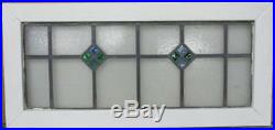 OLD ENGLISH LEADED STAINED GLASS WINDOW TRANSOM Double Diamonds 35.75 x 16.75