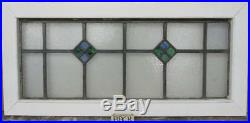OLD ENGLISH LEADED STAINED GLASS WINDOW TRANSOM Double Diamonds 35.75 x 16.75