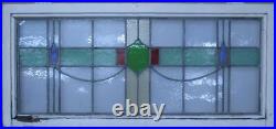 OLD ENGLISH LEADED STAINED GLASS WINDOW TRANSOM FLORAL ABSTRACT 44 1/2 x 20 1/4