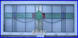 OLD ENGLISH LEADED STAINED GLASS WINDOW TRANSOM FLORAL ABSTRACT 44 1/2 x 20 1/4