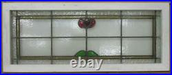 OLD ENGLISH LEADED STAINED GLASS WINDOW TRANSOM Flower & Border 38 x 15.75