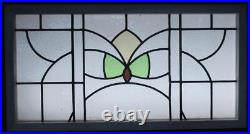 OLD ENGLISH LEADED STAINED GLASS WINDOW TRANSOM GEOMETRIC 40 3/4 x 21