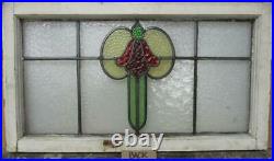 OLD ENGLISH LEADED STAINED GLASS WINDOW TRANSOM Gorgeous Abstract 31.75 x 18