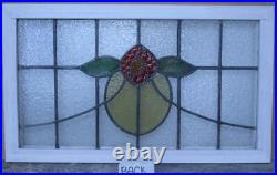 OLD ENGLISH LEADED STAINED GLASS WINDOW TRANSOM MACKINTOSH ROSE 32 1/2' x 19