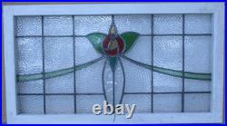 OLD ENGLISH LEADED STAINED GLASS WINDOW TRANSOM MACKINTOSH ROSE 32 x 17 1/2 OLD ENGLISH LEADED STAINED GLASS WINDOW TRANSOM MACKINTOSH ROSE 32 x 17 1/2