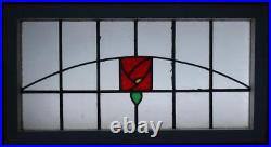 OLD ENGLISH LEADED STAINED GLASS WINDOW TRANSOM MACKINTOSH ROSE 34 1/4 x 18