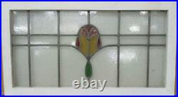 OLD ENGLISH LEADED STAINED GLASS WINDOW TRANSOM Nice Geometric Band 34.25 x 19