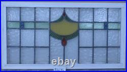 OLD ENGLISH LEADED STAINED GLASS WINDOW TRANSOM PRETTY ABSTRACT 33 3/4 x 18 1/4