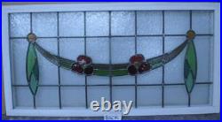 OLD ENGLISH LEADED STAINED GLASS WINDOW TRANSOM PRETTY FLORAL 41 3/4 x 21 1/2 OLD ENGLISH LEADED STAINED GLASS WINDOW TRANSOM PRETTY FLORAL 41 3/4 x 21 1/2
