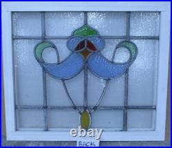 OLD ENGLISH LEADED STAINED GLASS WINDOW TRANSOM Pretty Abstract 24 x 20.5