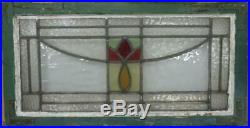 OLD ENGLISH LEADED STAINED GLASS WINDOW TRANSOM Pretty Abstract 28.75 x 15