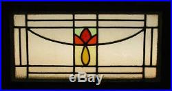 OLD ENGLISH LEADED STAINED GLASS WINDOW TRANSOM Pretty Abstract 28.75 x 15