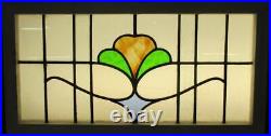 OLD ENGLISH LEADED STAINED GLASS WINDOW TRANSOM Pretty Abstract 30 x 15.5