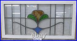 OLD ENGLISH LEADED STAINED GLASS WINDOW TRANSOM Pretty Abstract 30 x 15.5