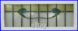 OLD ENGLISH LEADED STAINED GLASS WINDOW TRANSOM Pretty Sweep Design 38 x 15
