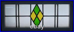 OLD ENGLISH LEADED STAINED GLASS WINDOW TRANSOM SIMPLE DIAMOND 33 1/2 x 14