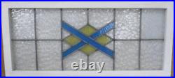 OLD ENGLISH LEADED STAINED GLASS WINDOW TRANSOM Simple Geo 34.5 x 16