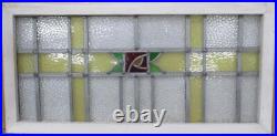 OLD ENGLISH LEADED STAINED GLASS WINDOW TRANSOM Simple Rose 33.5 x 16.5