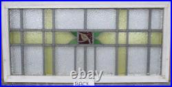 OLD ENGLISH LEADED STAINED GLASS WINDOW TRANSOM Simple Rose 33.5 x 16.5