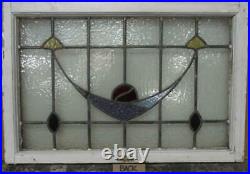 OLD ENGLISH LEADED STAINED GLASS WINDOW TRANSOM Stunning Sweep 31.25 x 20.75