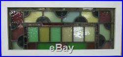 OLD ENGLISH LEADED STAINED GLASS WINDOW TRANSOM Stunning Victorian 32.75 x 15